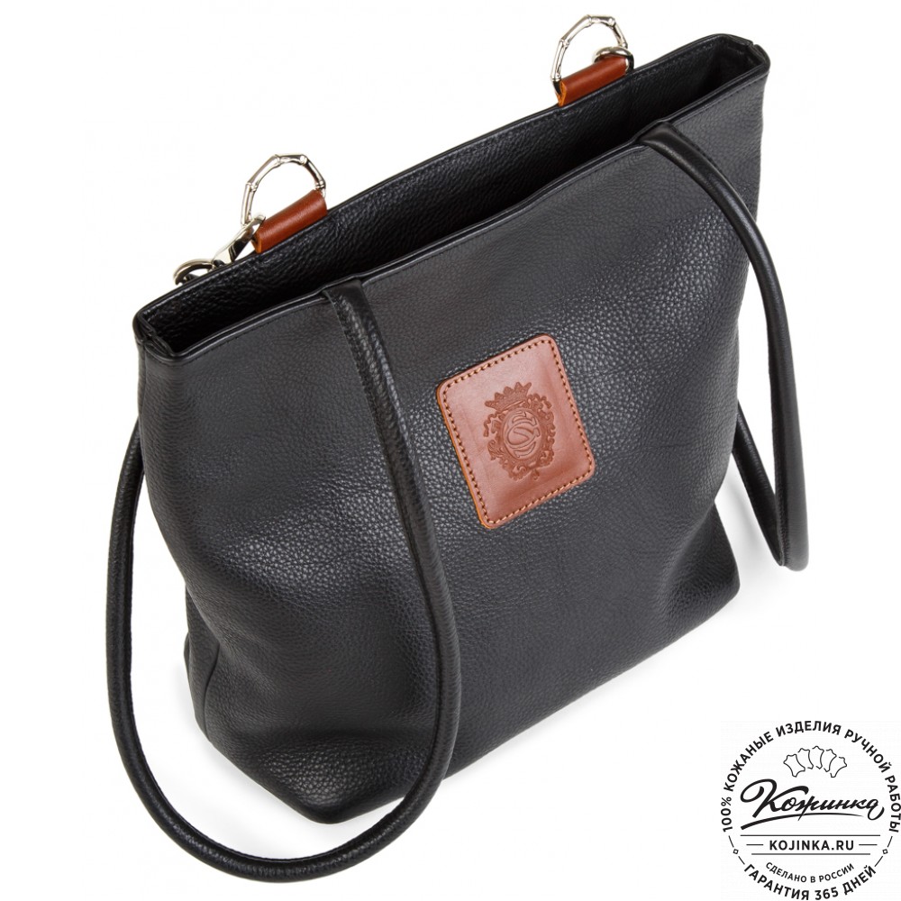 Женская кожаная сумка-трансформер "Валентино" (черная)